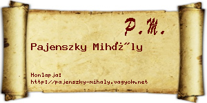 Pajenszky Mihály névjegykártya